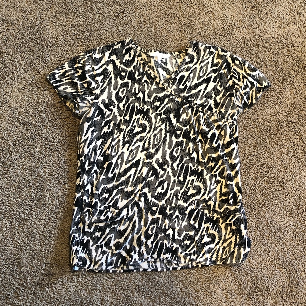 Zebra Print Scrub Top